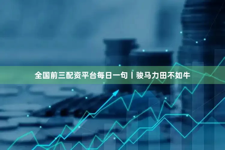 全国前三配资平台每日一句丨骏马力田不如牛